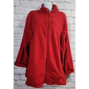 Catalina Woman Red Fleece Full Zip Long Sleeve Jacket 2X 20W 22W Plus